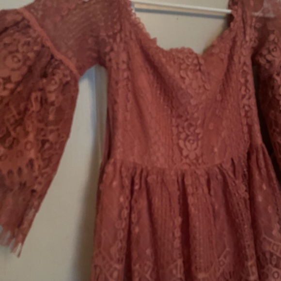 Anthropologie Champagne & Strawberries Lace Corset Vintage style Dress - Picture 9 of 9